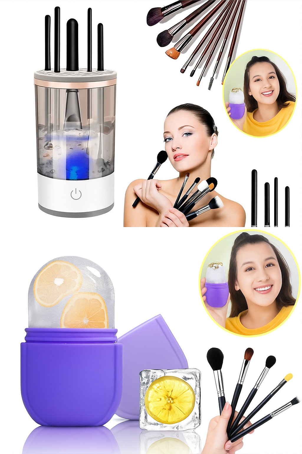 Limpia Brochas + Molde Facial